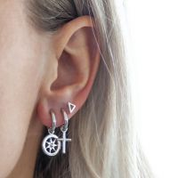 JWLS4U | Earrings Cross Silver 2